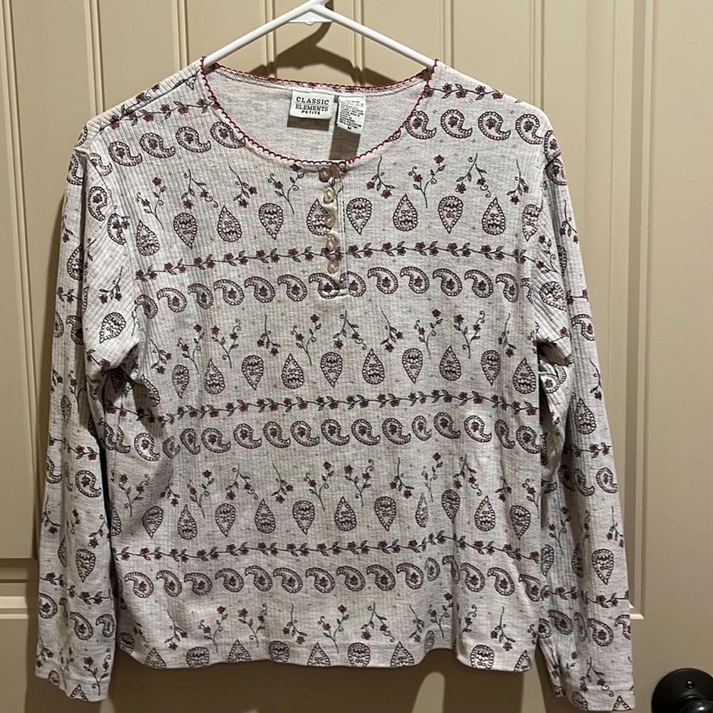 Classic elements petite long sleeve comfortable shirt